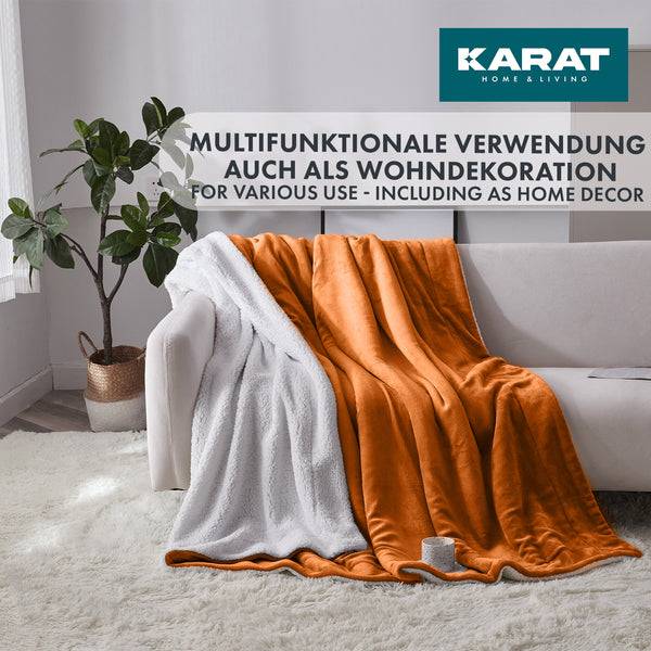 Kuscheldecke Glory Braun - Weiß