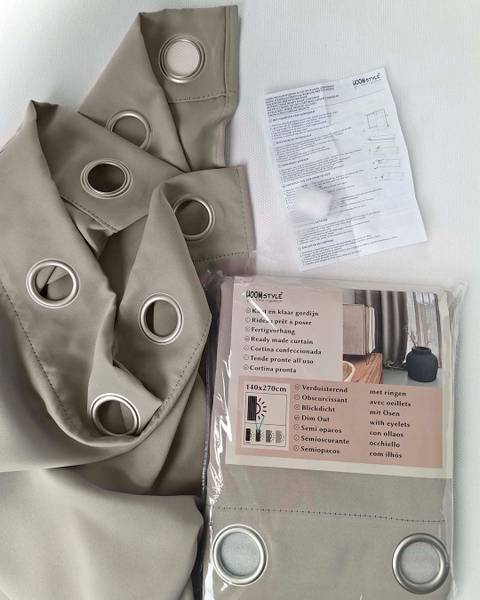 Blickdichte Gardine Grau - Polyester - 140 x 270 x 140 cm