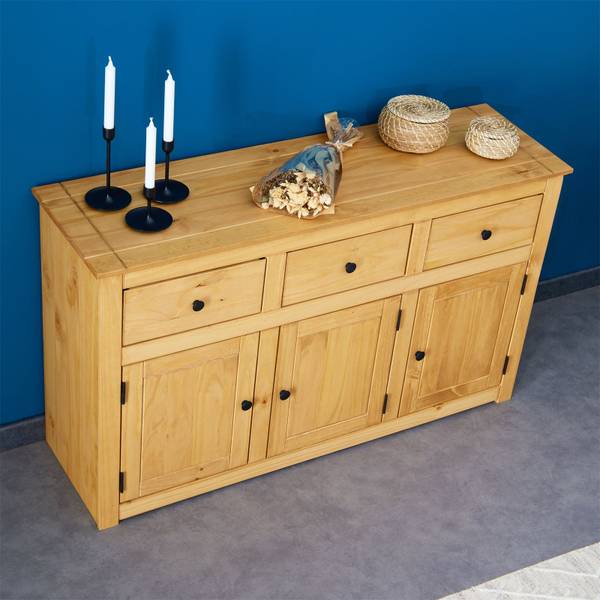 Sideboard CANCUN Braun - Kiefer - 135 x 80 x 40 cm