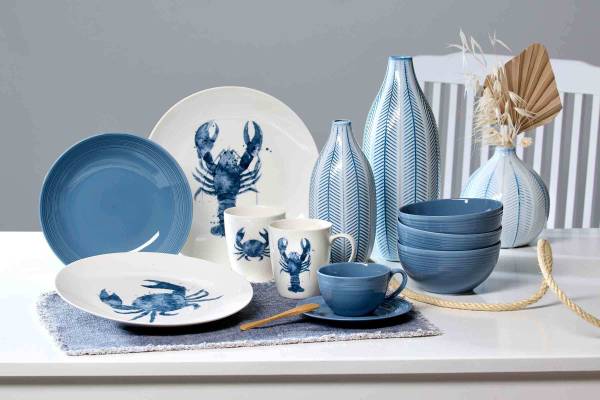 Kaffeetassen m. Untertassen Levi 6er Set Blau