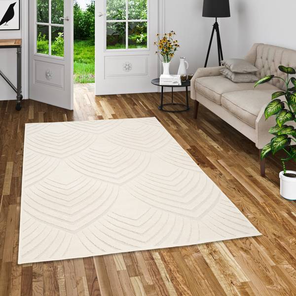 Flachgewebe Teppich Sevilla Weiß - 80 x 150 cm