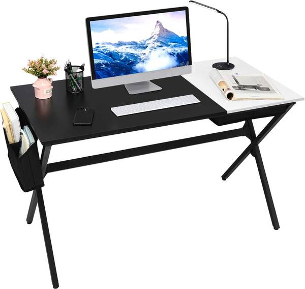 Bureau d'Ordinateur HW66465BK Noir - Bois manufacturé - 60 x 74 x 120 cm