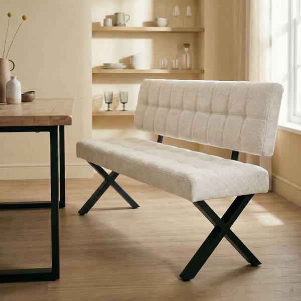 Esszimmerbank LAVICA Grau - Metall - 140 x 88 x 60 cm