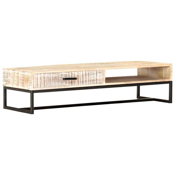 Couchtisch M603553 Weiß - Massivholz - 117 x 30 x 117 cm