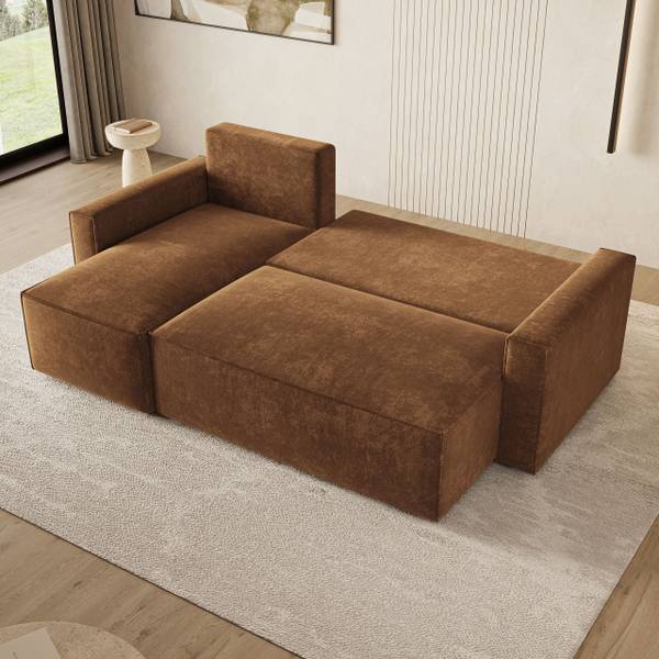 Ecksofa POTARO LM Hellbraun