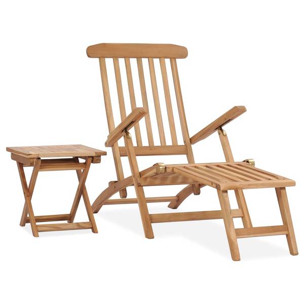 Liegestuhl M607178 Braun - Massivholz - 60 x 91 x 159 cm