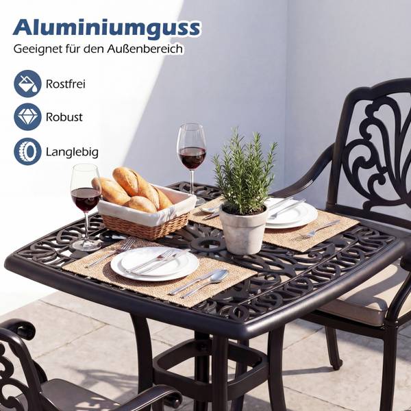 Beistelltisch NP12855BK Schwarz - Metall - 54 x 53 x 54 cm