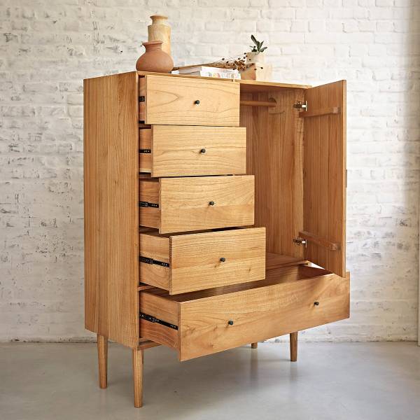 Schrank PIA Beige - Massivholz - 120 x 160 x 50 cm