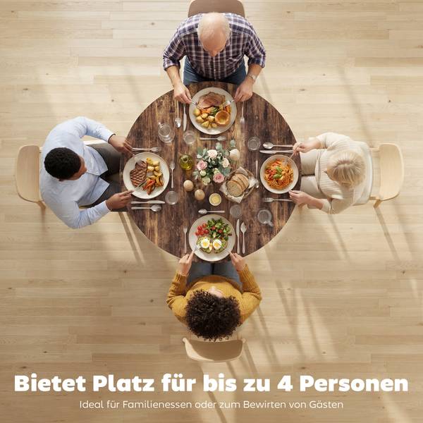 Eettafel 83A-478V00RB bruin - plaatmateriaal op houtbasis - 100 x 76 x 100 cm