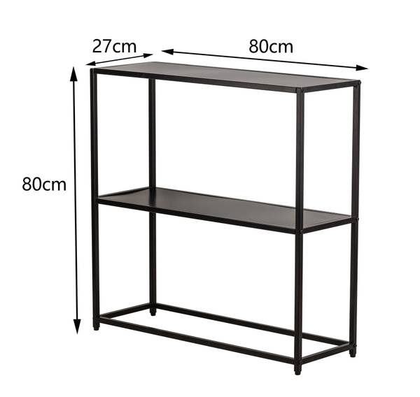 Konsolentisch OXFORD Schwarz - Metall - 80 x 80 x 27 cm