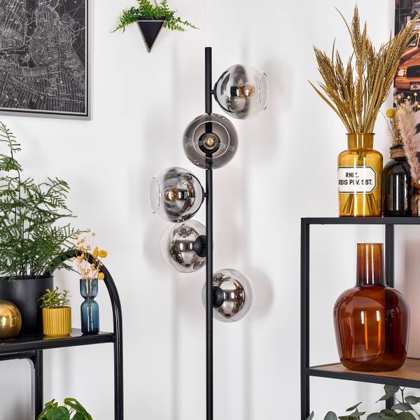 Stehlampe Cesaro Grau - Silber - Metall - 31 x 160 x 31 cm