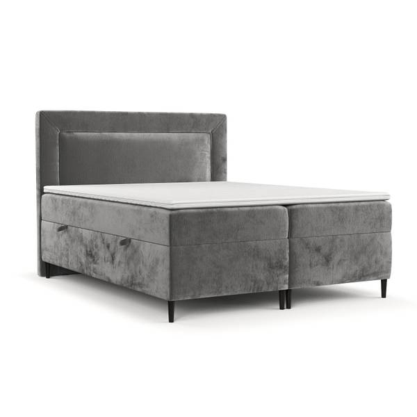 Boxspringbett Noble Bonellfederkern Grau - Liegefläche Breite: 180 cm