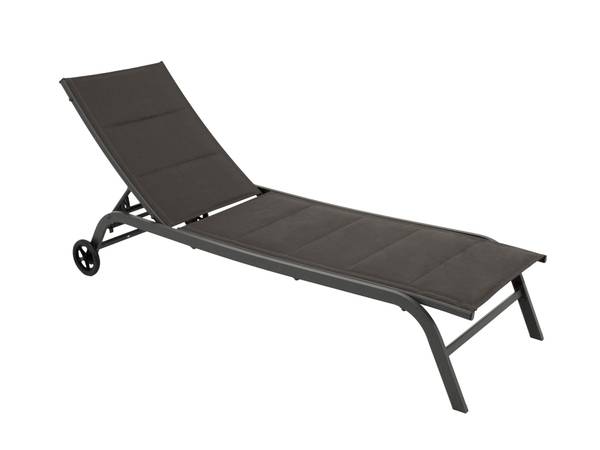 Rollenliege RIVA Grau - Webstoff - Stahl - PVC - 60 x 97 x 193 cm