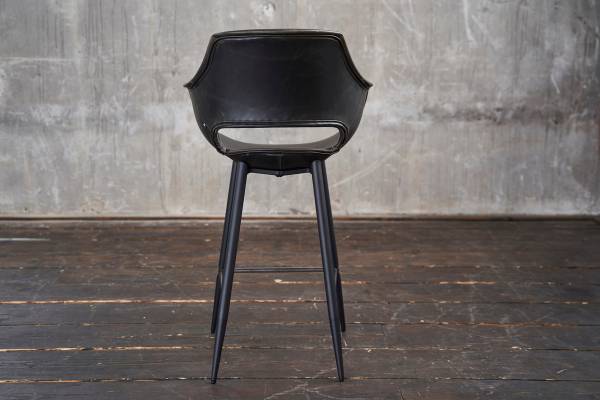 Barhocker ZAJA Barstuhl Kunstleder 76cm Schwarz - Kunstleder - 60 x 114 x 60 cm