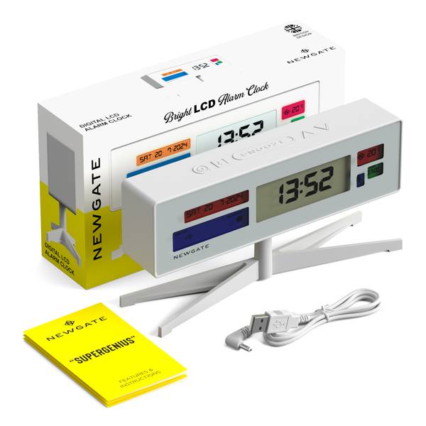 LCD-Wecker Supergenius Weiß