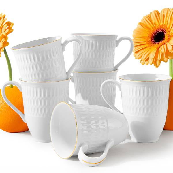 Becher-Set 6-tlg SOFIA Gold - Weiß