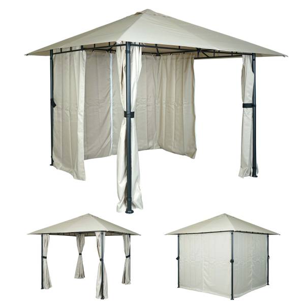Pergola J63 Weiß - Stahl - 300 x 255 x 300 cm