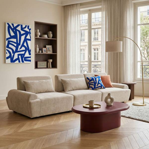 3-Sitzer-Sofa Callisto Cremeweiß