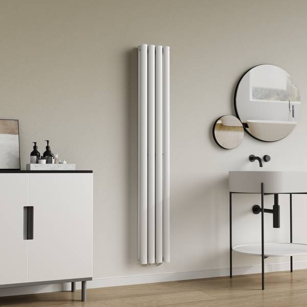 Designradiator Nore wit - staal - 24 x 160 x 24 cm