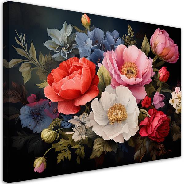 Canvas schilderij Bloemen 100 x 70 cm