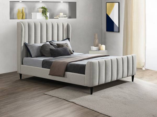 Bettrahmen CASAGOTI Grau - Textil - 222 x 139 x 174 cm