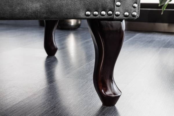 Ohrensessel CHESTERFIELD Grau - Polyester - Samt - 85 x 105 x 75 cm