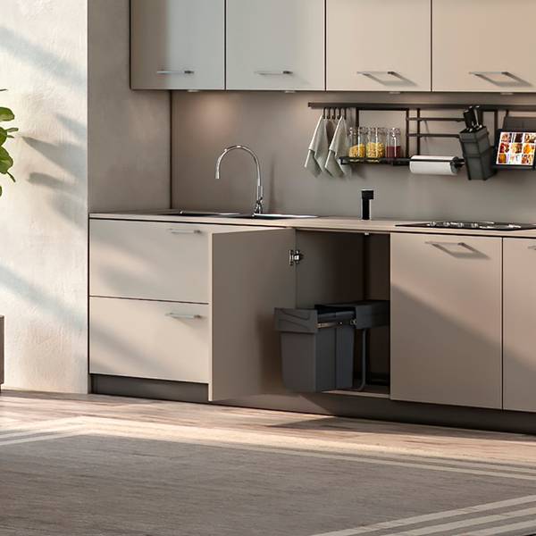 Recycle 20 L Recyclingbehälter für Grau - Metall - 26 x 40 x 45 cm