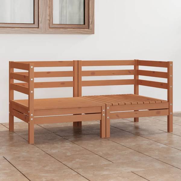 Gartensofa 3008513 (2-teilig) Braun - Kiefer - 64 x 63 x 64 cm