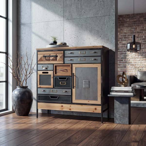 Apothekerskast Q77 den - ijzer - zink - 84 x 85 x 35 cm