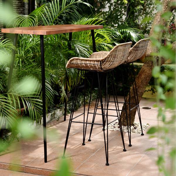 Barhocker REOK 2er Set Braun - Metall - 48 x 96 x 48 cm
