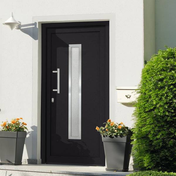Porte 299909-2 Gris - Blanc - PVC - 98 x 200 x 1 cm
