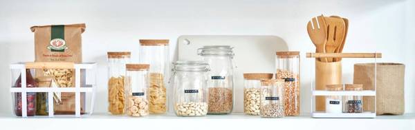 Küchenutensilienhalter-Set, 7-tlg Braun - Bambus - 9 x 33 x 9 cm