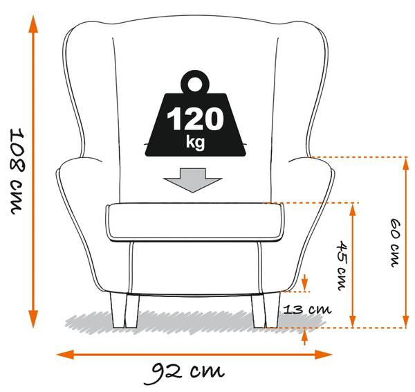 Ohrensessel & Hocker Sofia Rosen 5215 Schwarz - Rot - Kunststoff - 92 x 108 x 92 cm