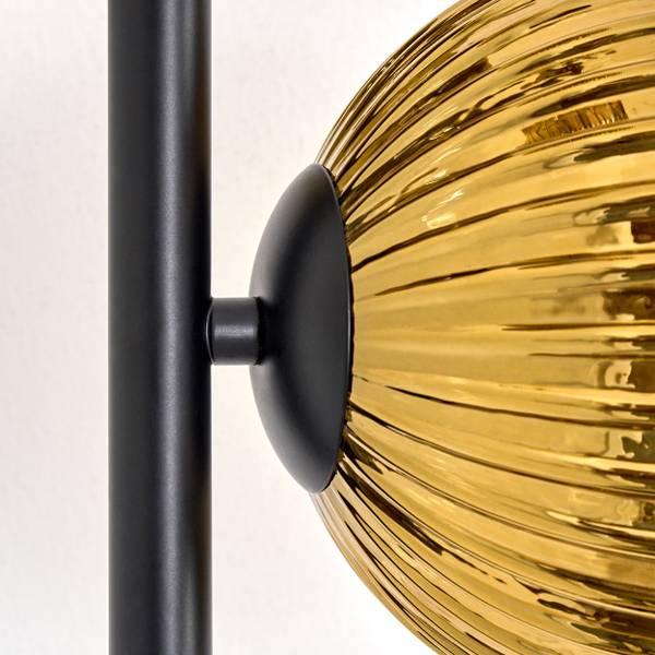 Stehlampe Cesaro Gold - Aluminium - Klarglas - 36 x 160 x 95 cm