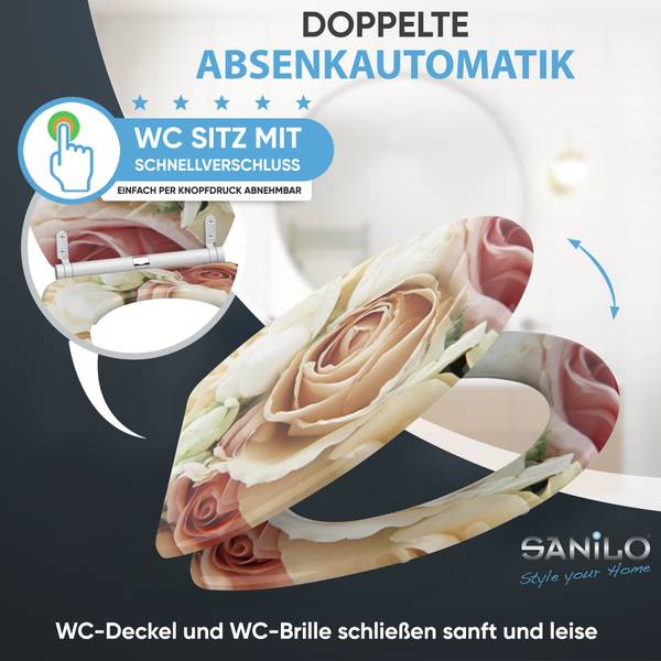 WC-Sitz Rosa Rose Tiefe: 48 cm