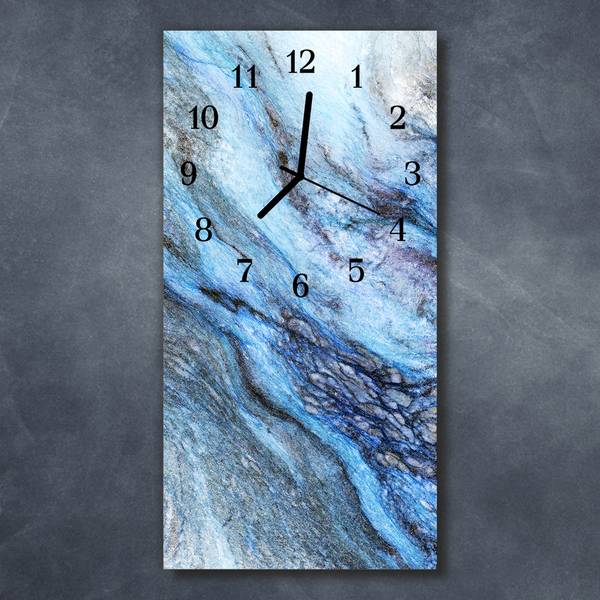 Wanduhr Stein Blau Blau - Glas - 30 x 60 x 1 cm