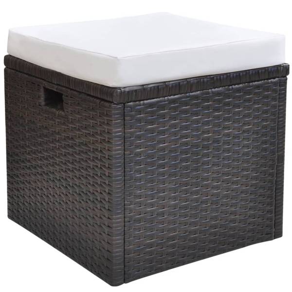 Meubles de jardin 296354 (lot de 6) Marron - Polyester - Verre clair - Polyéthylène - 70 x 66 x 120 cm