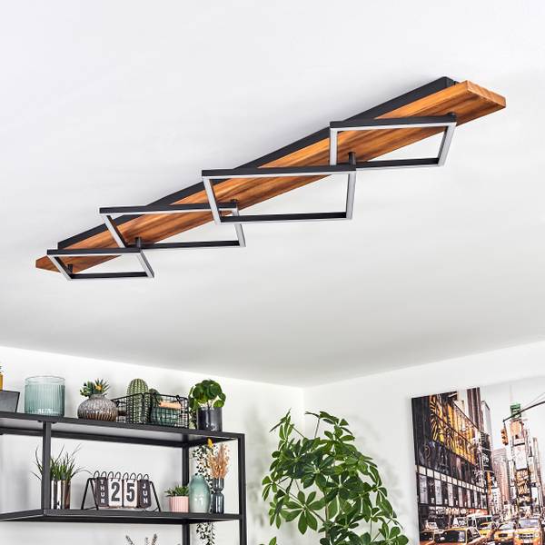 Deckenleuchte Palermo Schwarz - Weiß - Aluminium - PVC - 41 x 12 x 135 cm
