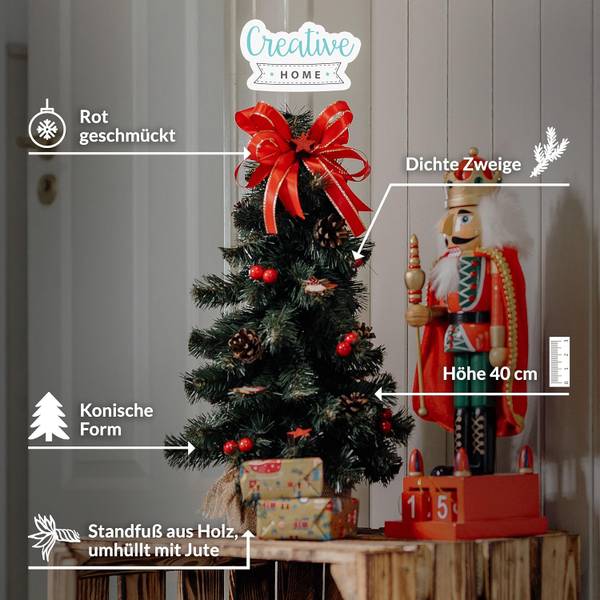 Weihnachtsbaum Geschmückt R40 Rot