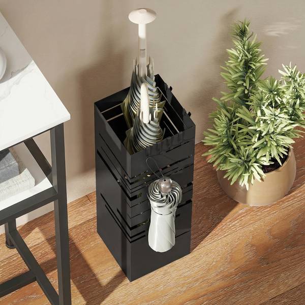 Regenschirmständer 837-725V00BK Schwarz - Metall - 16 x 49 x 16 cm