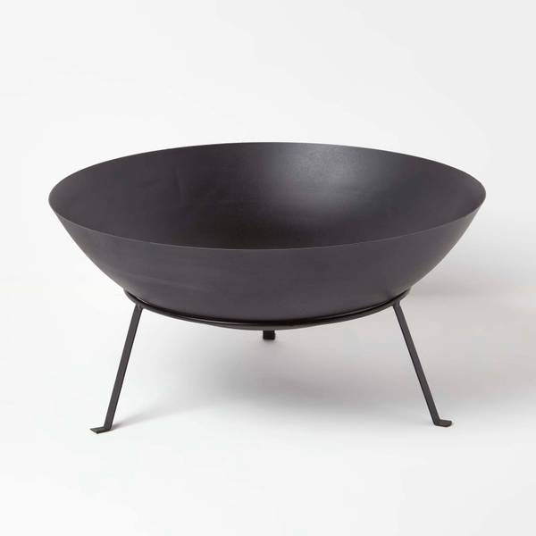 Metallene Feuerschale Schwarz - Metall - 59 x 35 x 35 cm