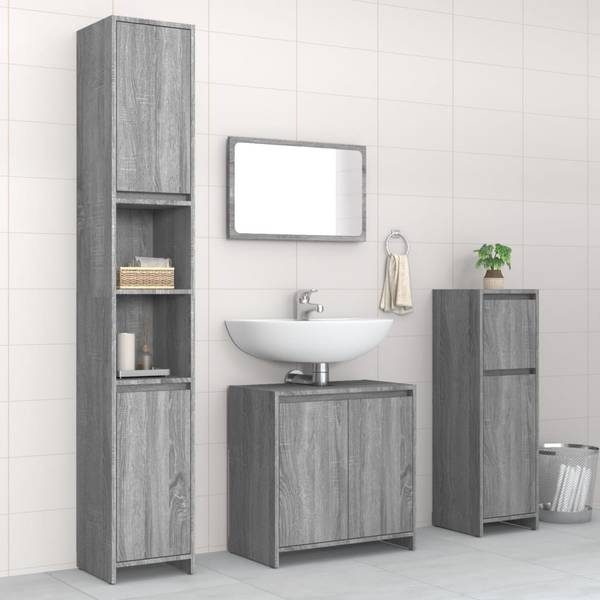 Meubles de salle bain 3003925 (lot de 4) Gris lumineux