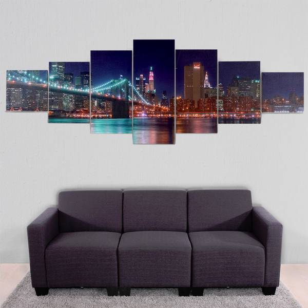 Canvasdoek H375 XL Pauw (7-delig) polyester - sparrenhout - 245 x 87 x 2 cm