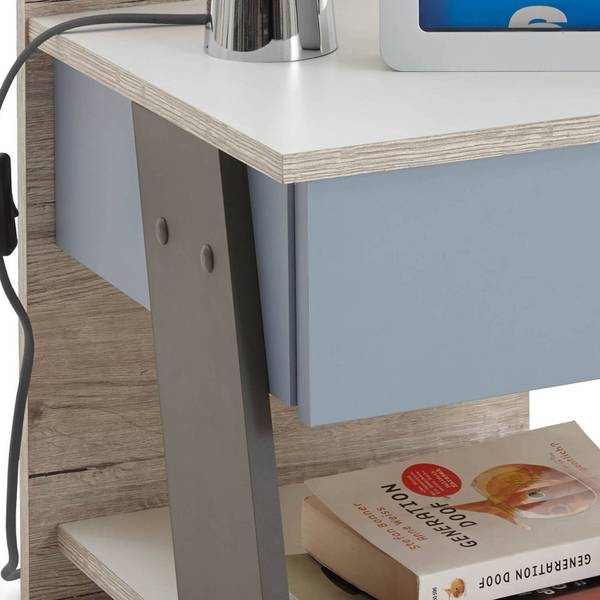 Nachttisch LEEDS-10-65 Grau - Holzwerkstoff - 34 x 70 x 39 cm