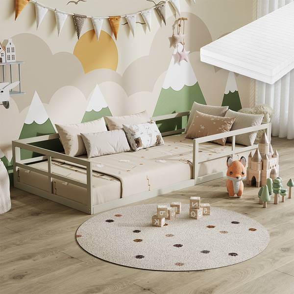 Bodenbett aus Metall Minno 57755 Hellbeige