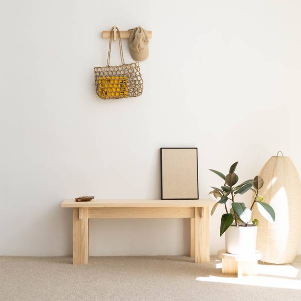 Kleiderständer Figuera Klein Unlackiert Braun - Kiefer - 40 x 12 x 5 cm