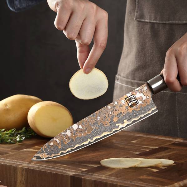 Kochmesser MysticMagma Braun - Holzwerkstoff - Metall - 5 x 12 x 41 cm