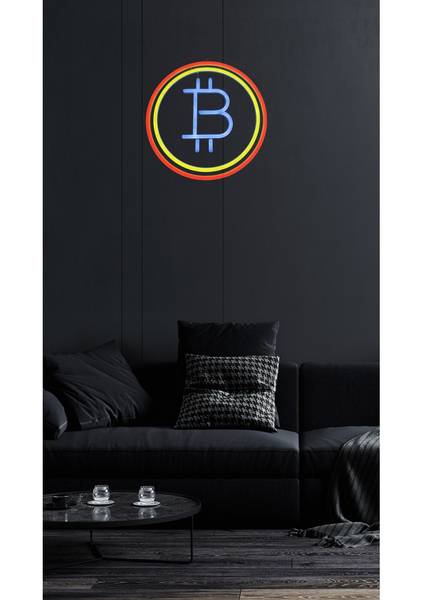 LED Neon Schild Bitcoin Kunststoff - 30 x 30 x 2 cm