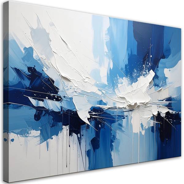 Wandbild Abstrakte Motive Blau - Polyester - 120 x 80 x 3 cm