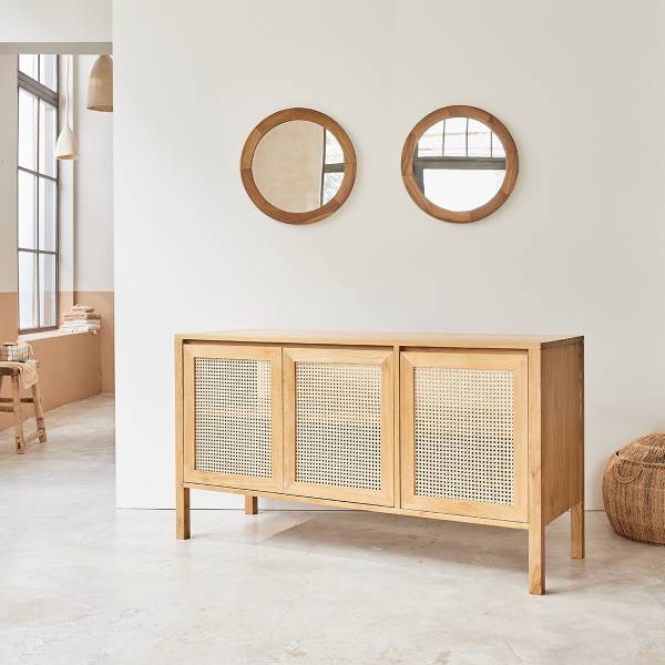 Waschtischunterschrank Beige - Massivholz - 145 x 79 x 50 cm